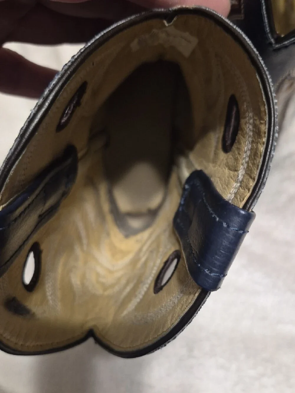 Boys Brown & Navy Western Pull-On Work Boots